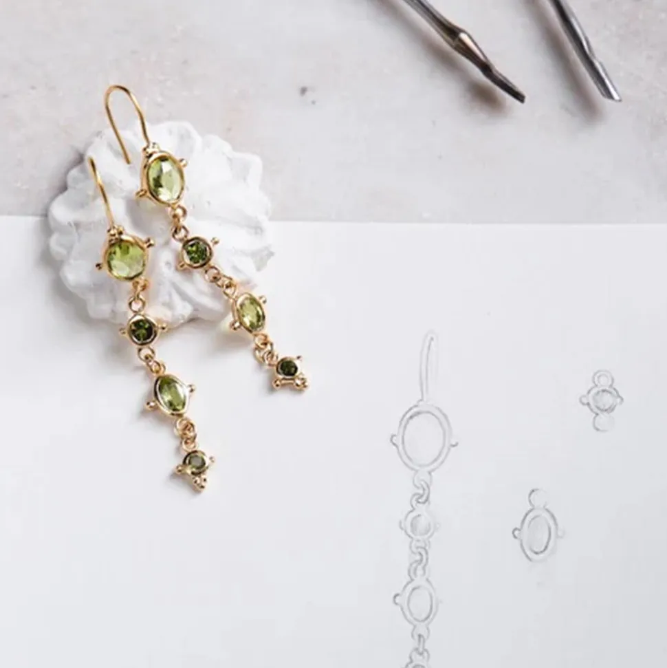 ALIX D REYNIS Alix D. Reynis - Boucles d'oreilles Léonie - Tourmaline Verte<Women Earrings