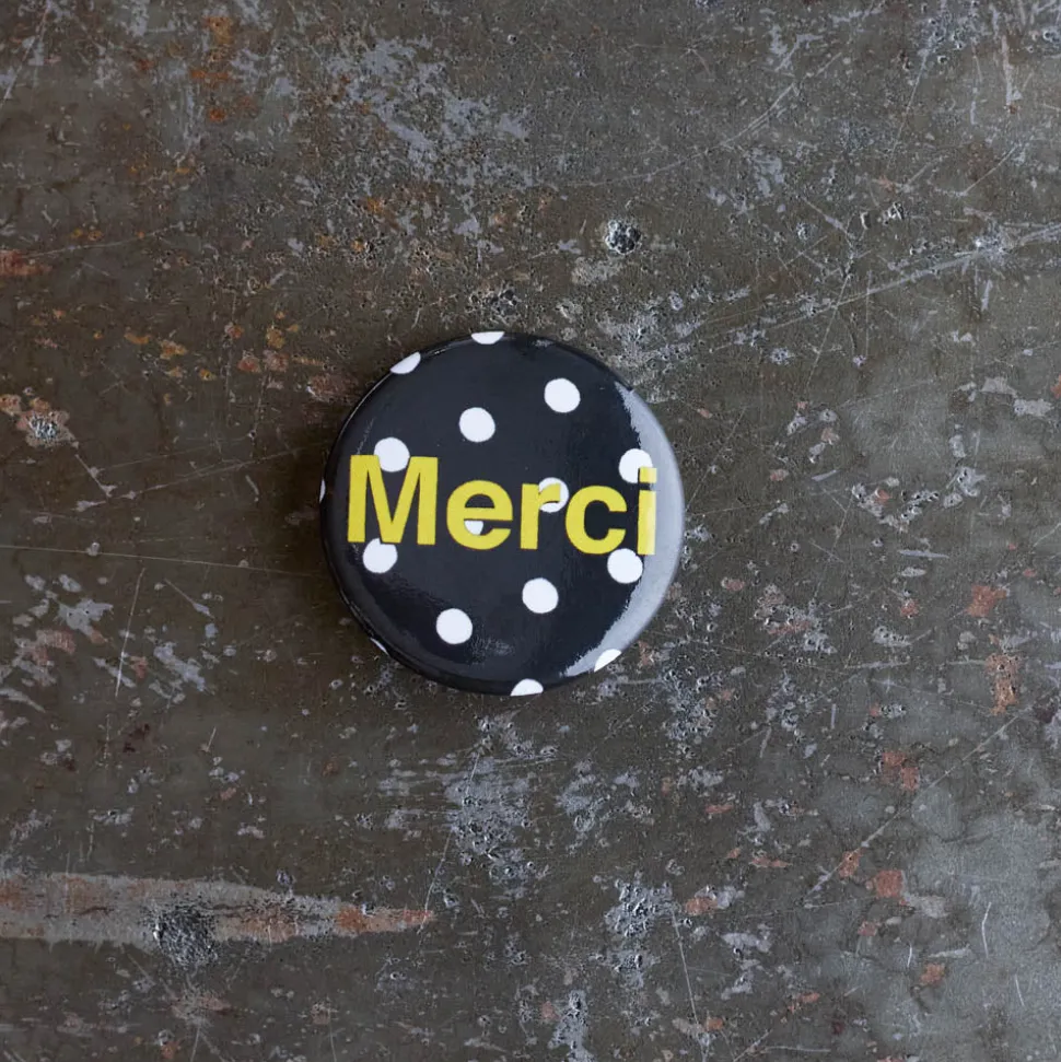 2261 STICKER MULE Badge Merci - Pois Blanc< Merci Accessories