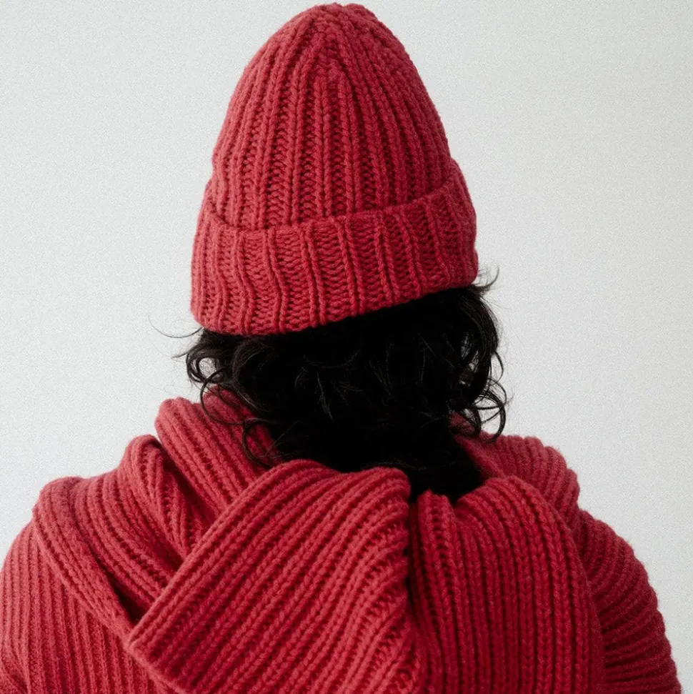 BASERANGE - Bonnet mea - Rouge<Women Beanies