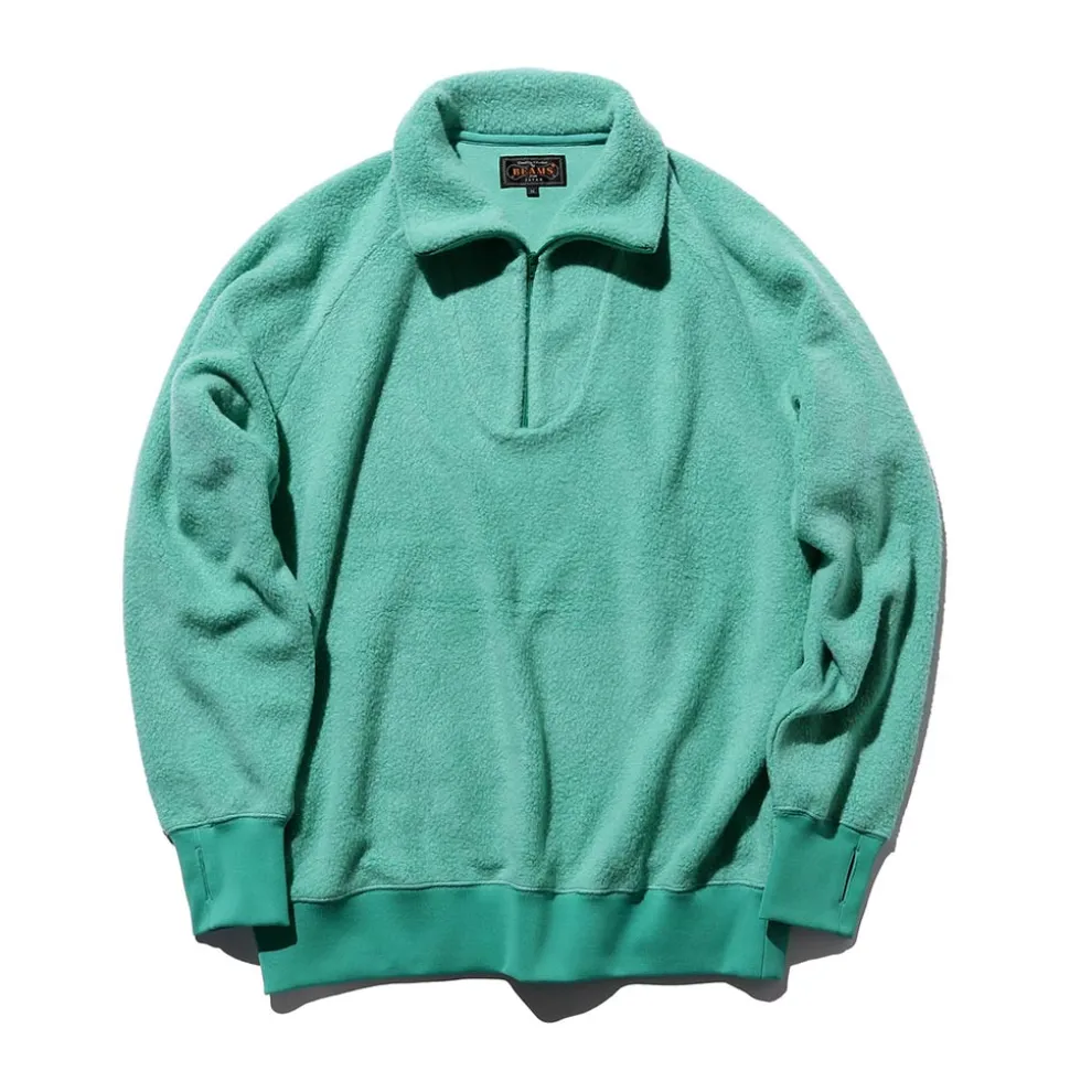 BEAMS Plus - Pull Zip - Menthe< Knitwear