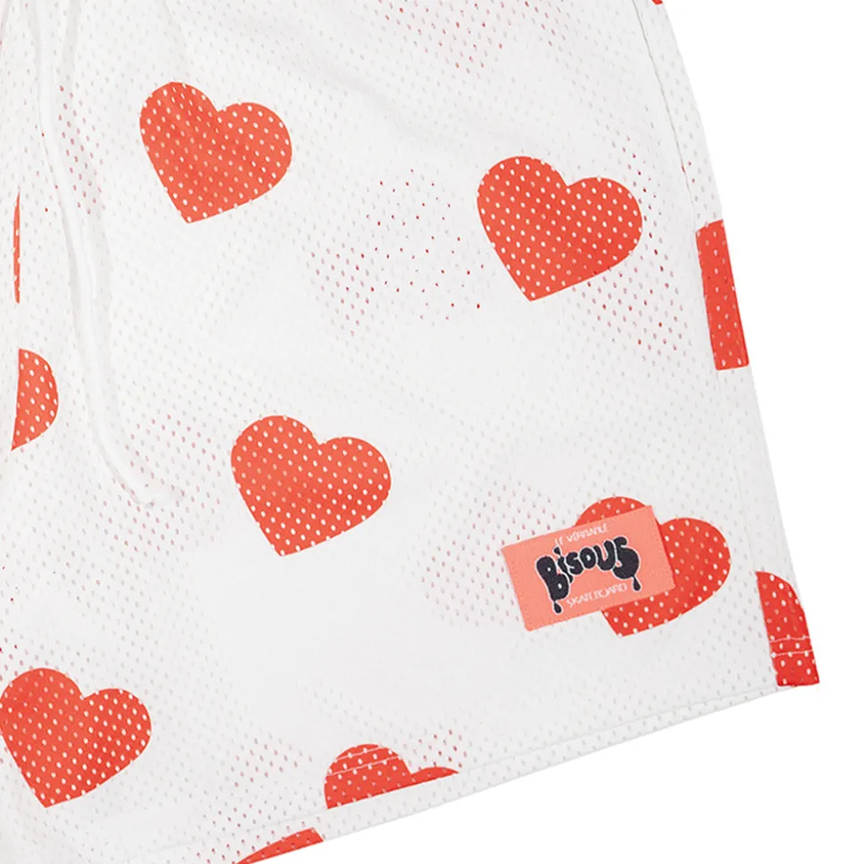 BISOUS SKATEBOARD - Short Coeur - Blanc< Shorts