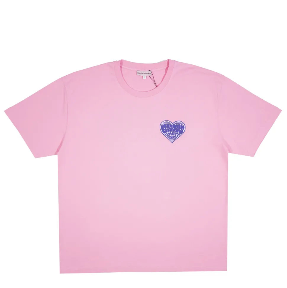 BISOUS SKATEBOARD - T-Shirt Coeur - Rose< T-Shirts