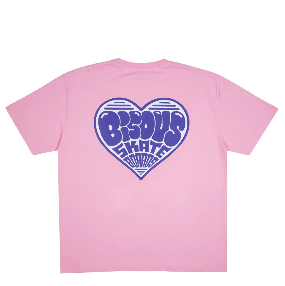 BISOUS SKATEBOARD - T-Shirt Coeur - Rose< T-Shirts