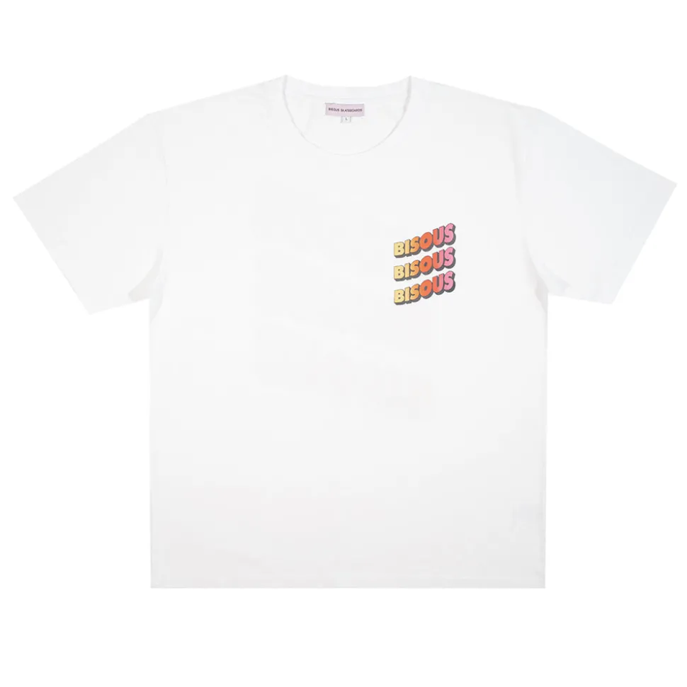 BISOUS SKATEBOARD - T-shirt Sonics - Tiedye Blanc< T-Shirts