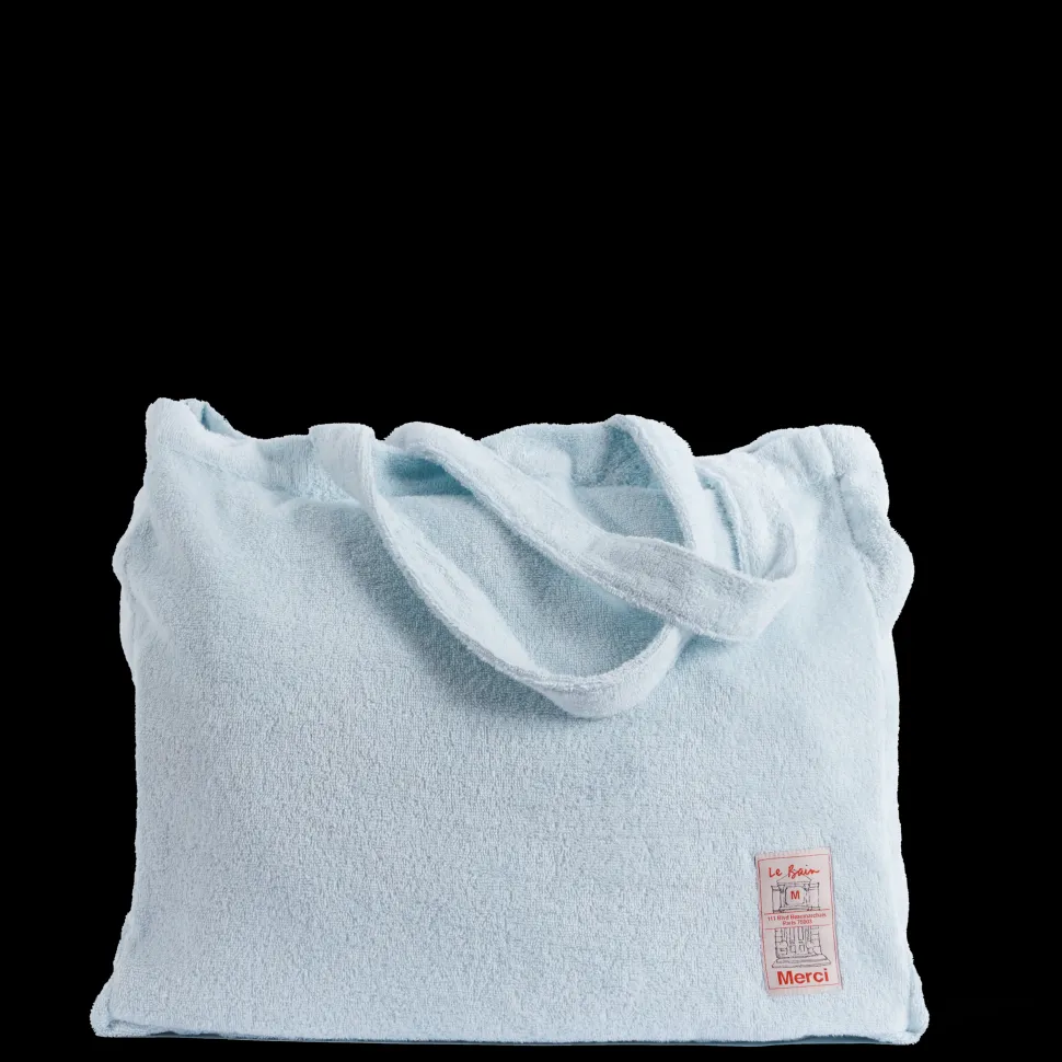 2100 GAZEX Cabas en éponge - Bleu Antiparos< Bath Selection Merci | Terry Cotton Shopping Bag