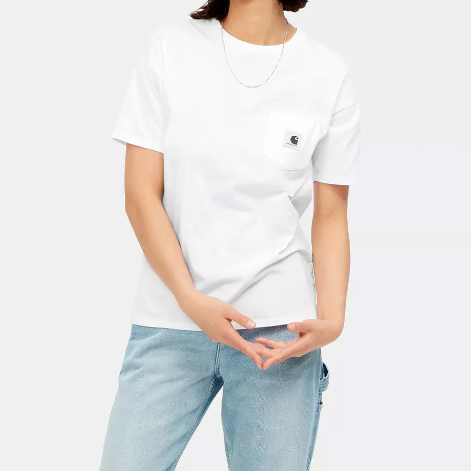 Carhartt WIP - T-Shirt Pocket - Blanc<Women T-Shirts