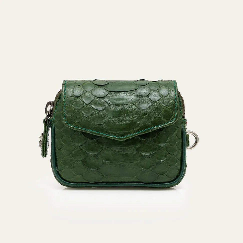 Claris Virot - Porte Monnaie Karl - Vert Python<Women Wallets | Wallets