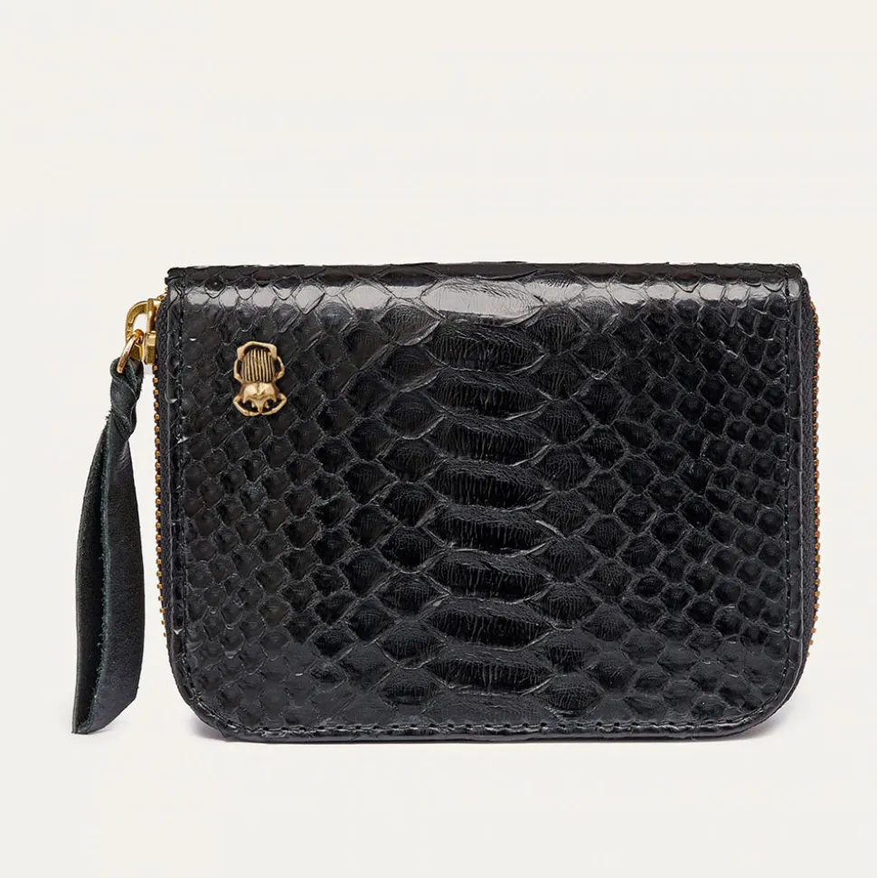 Claris Virot - Portefeuille Mini Bob Pyhton- Noir<Women Wallets | Wallets