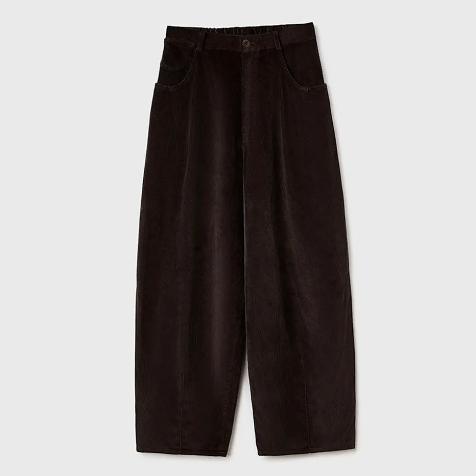 Cordera - Pantalon Velours Baggy - Marron<Women Pants