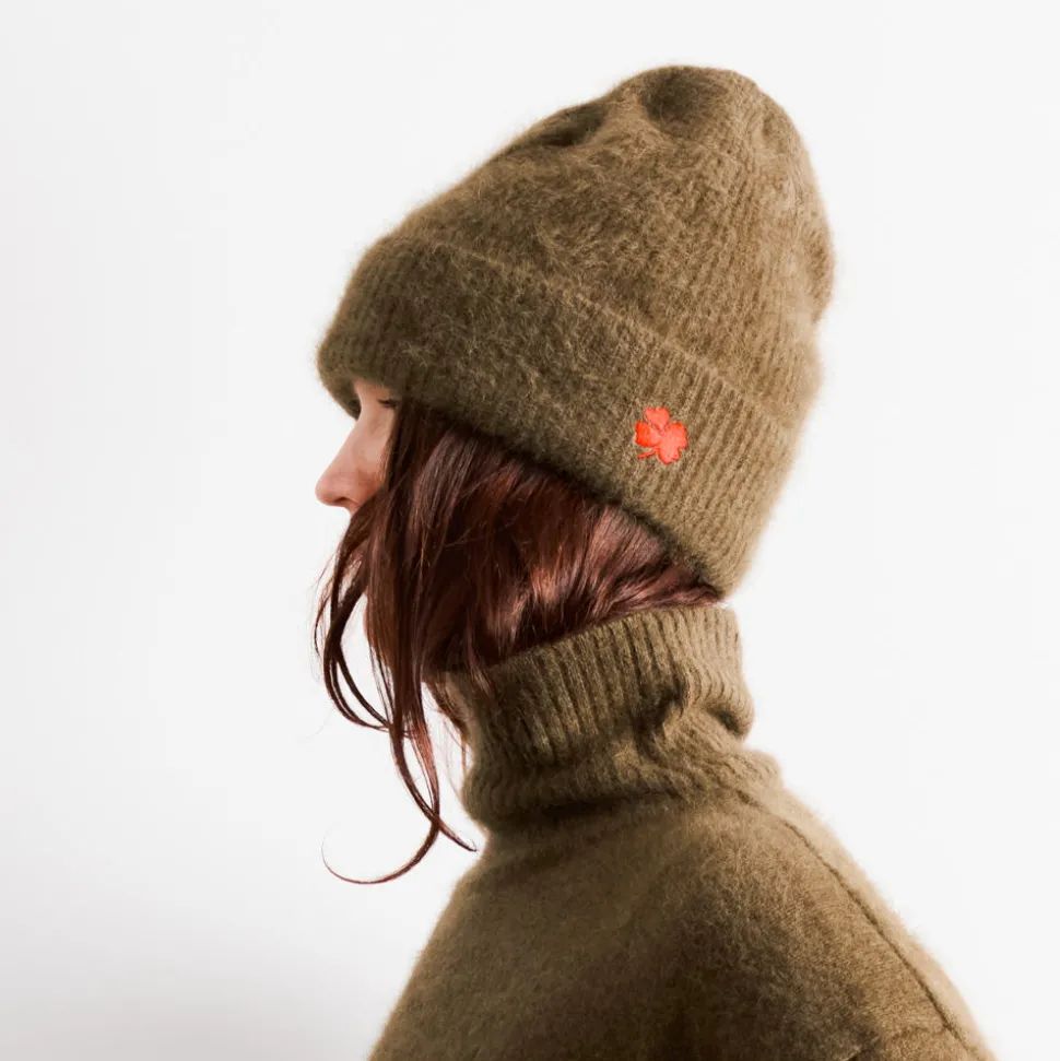 CT PLAGE C.T.plage x Merci - Bonnet Trèfle - Olive<Women Beanies