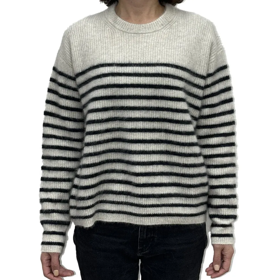 CT PLAGE C.T.plage x Merci - Pull Rayé - Gris/Bleu<Women Knitwear