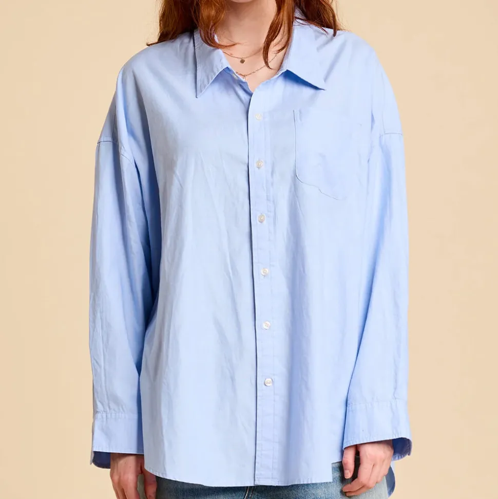 Denimist - Chemise à boutons - Oxford bleu clair<Women Shirts