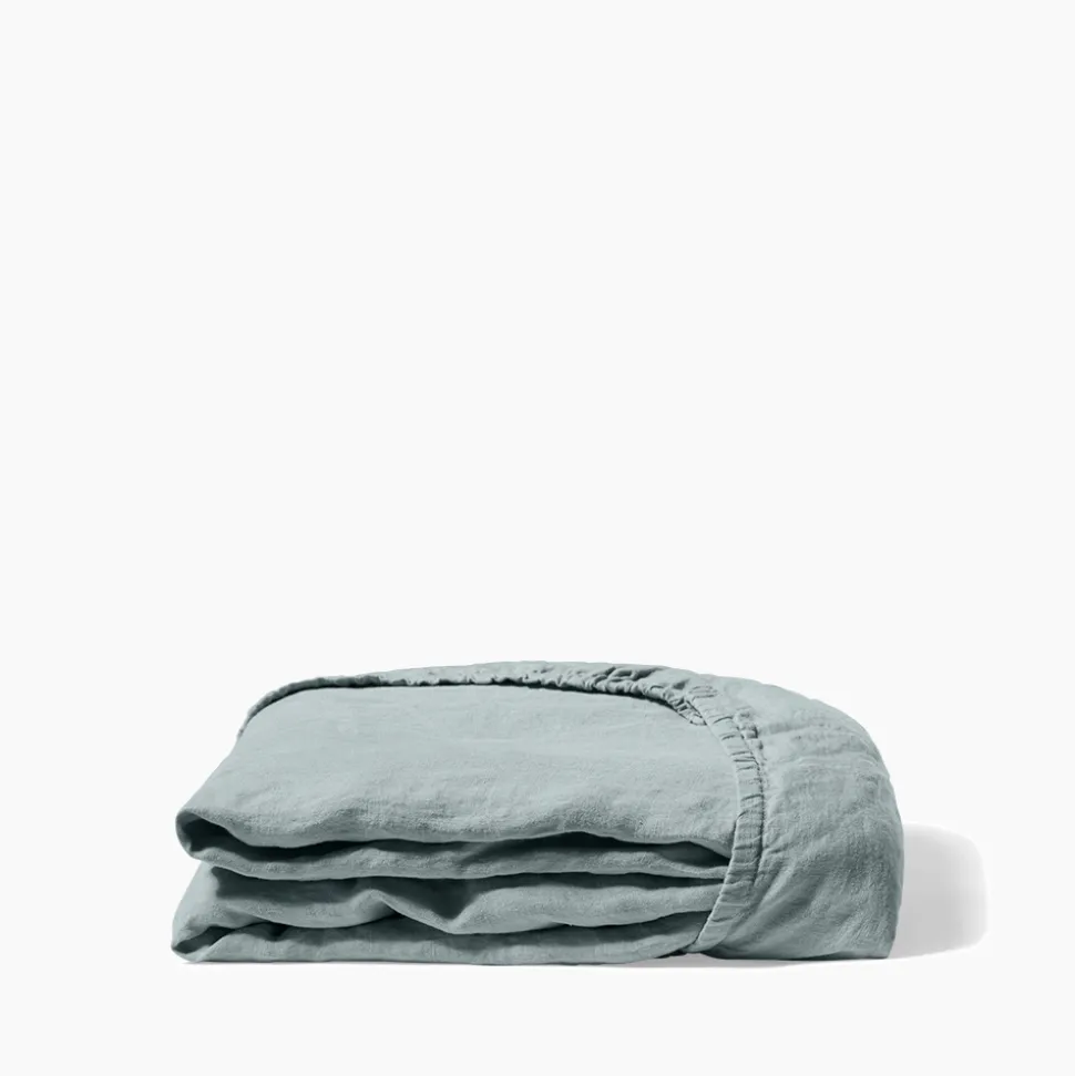 200 LINTEX Drap-housse en lin lavé - Gris Vésuve< Fitted Sheets