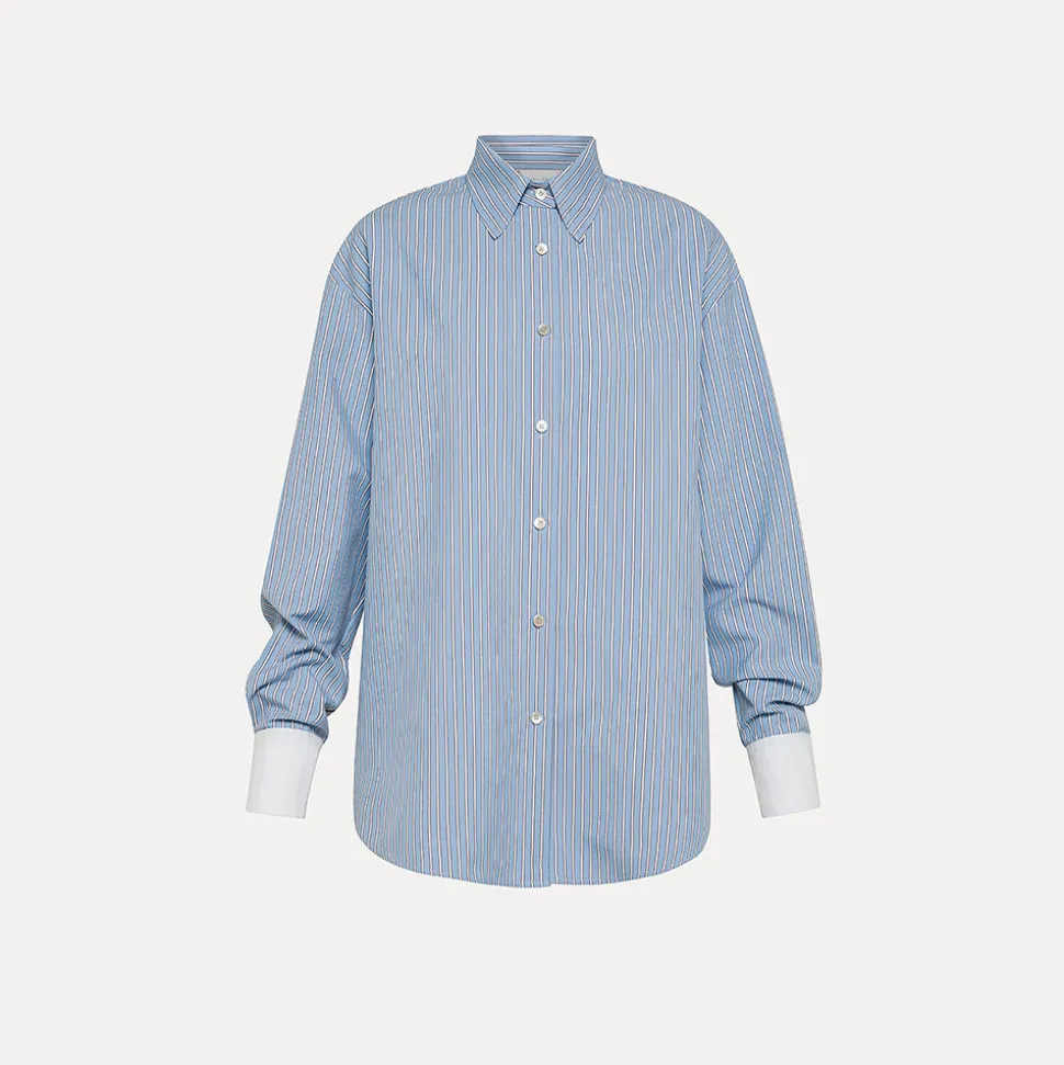 Forte_Forte - Chemise rayé - Bleu<Women Shirts