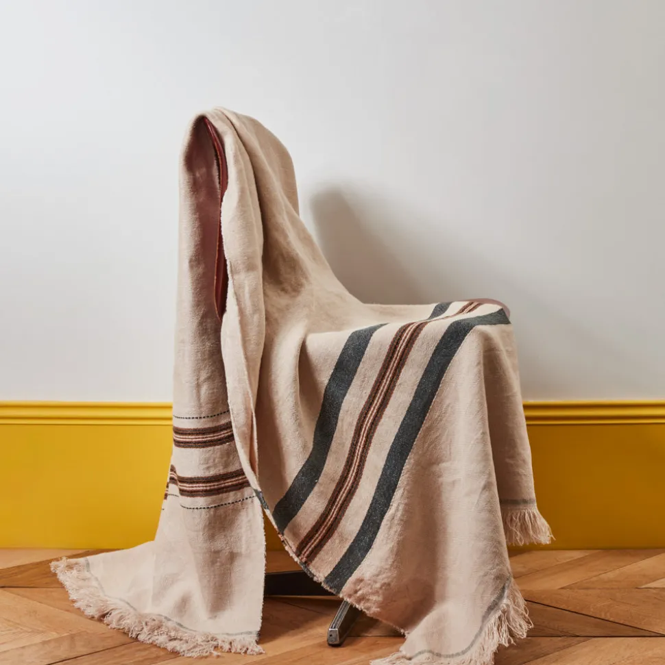 631 LIBECO Fouta Belge en lin - Tinos< Plaids & Blankets