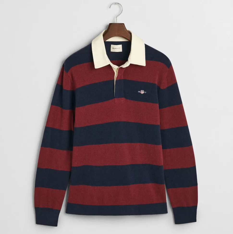 GANT - Polo Extrafine Rayé Rugger - Marine< Polos