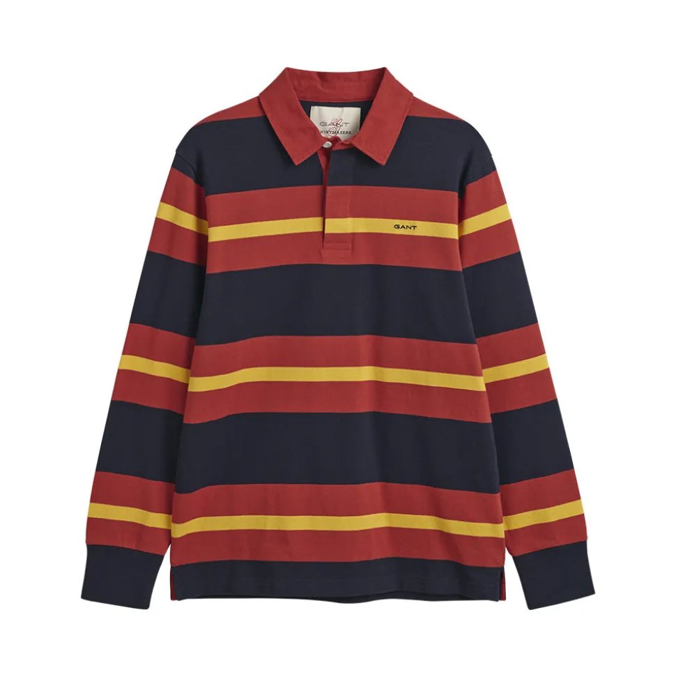 GANT - Polo Rugger Rayé - Rouge< Polos