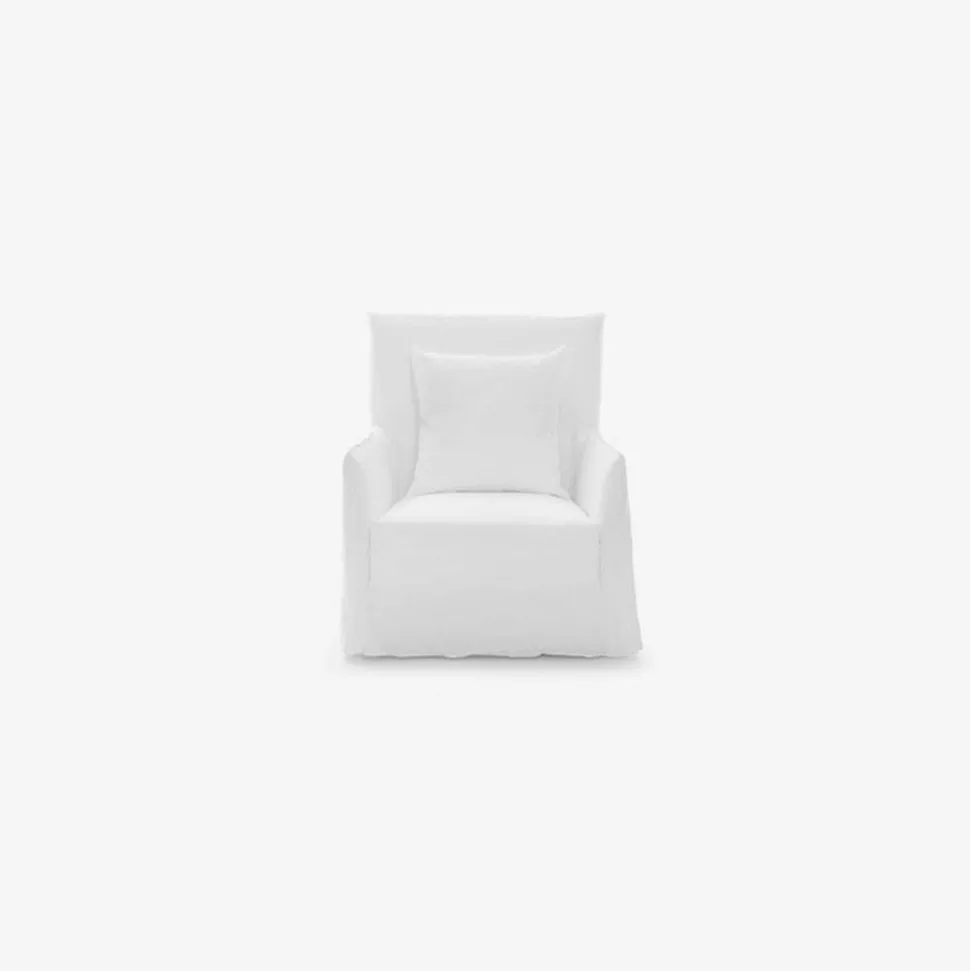 202 GERVASONI Gervasoni - Fauteuil Ghost n°05 - Lin Blanc< Gervasoni Sofas