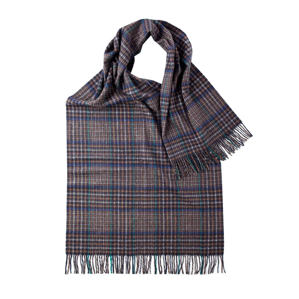 Glen Prince - Écharpe Carreaux - Bleu Gris<Women Shawls