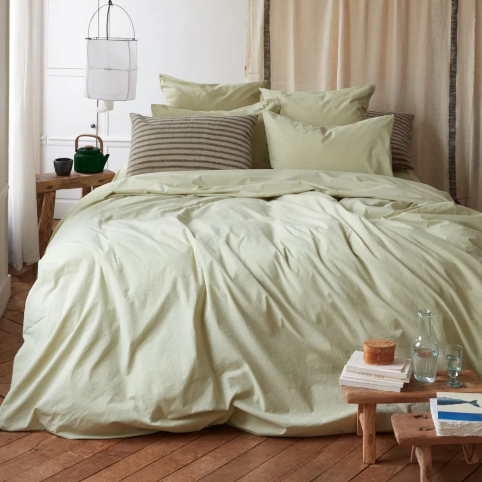 1700 COTEX Housse de couette en percale de coton - Vert Sauge< Duvet Covers