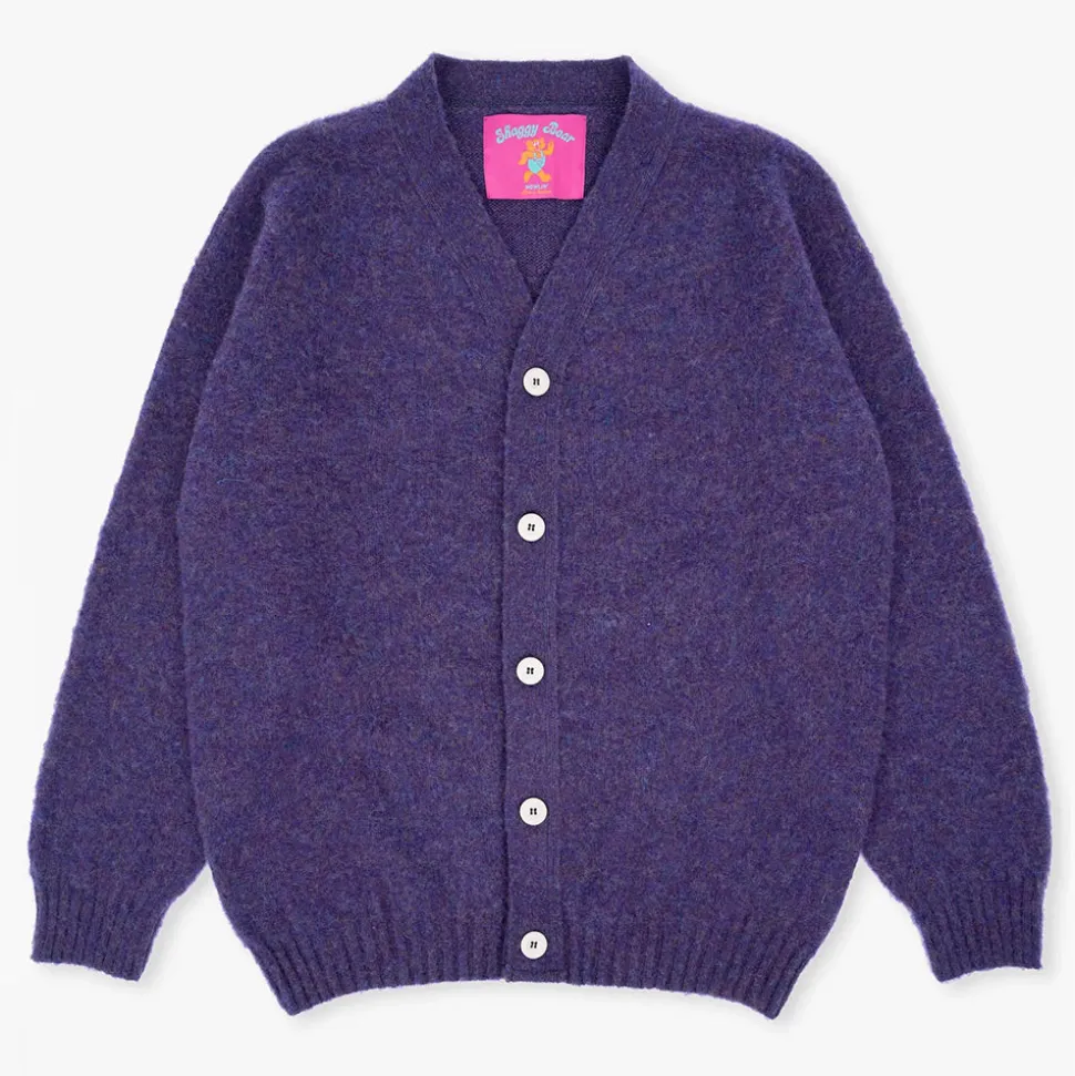 HOWLIN - Cardigan Shaggy Bear - Violet< Knitwear