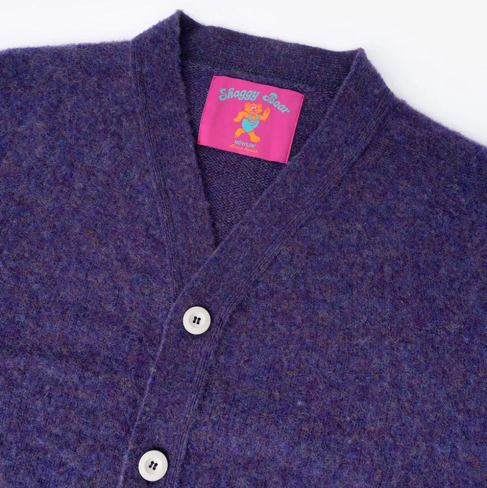 HOWLIN - Cardigan Shaggy Bear - Violet< Knitwear