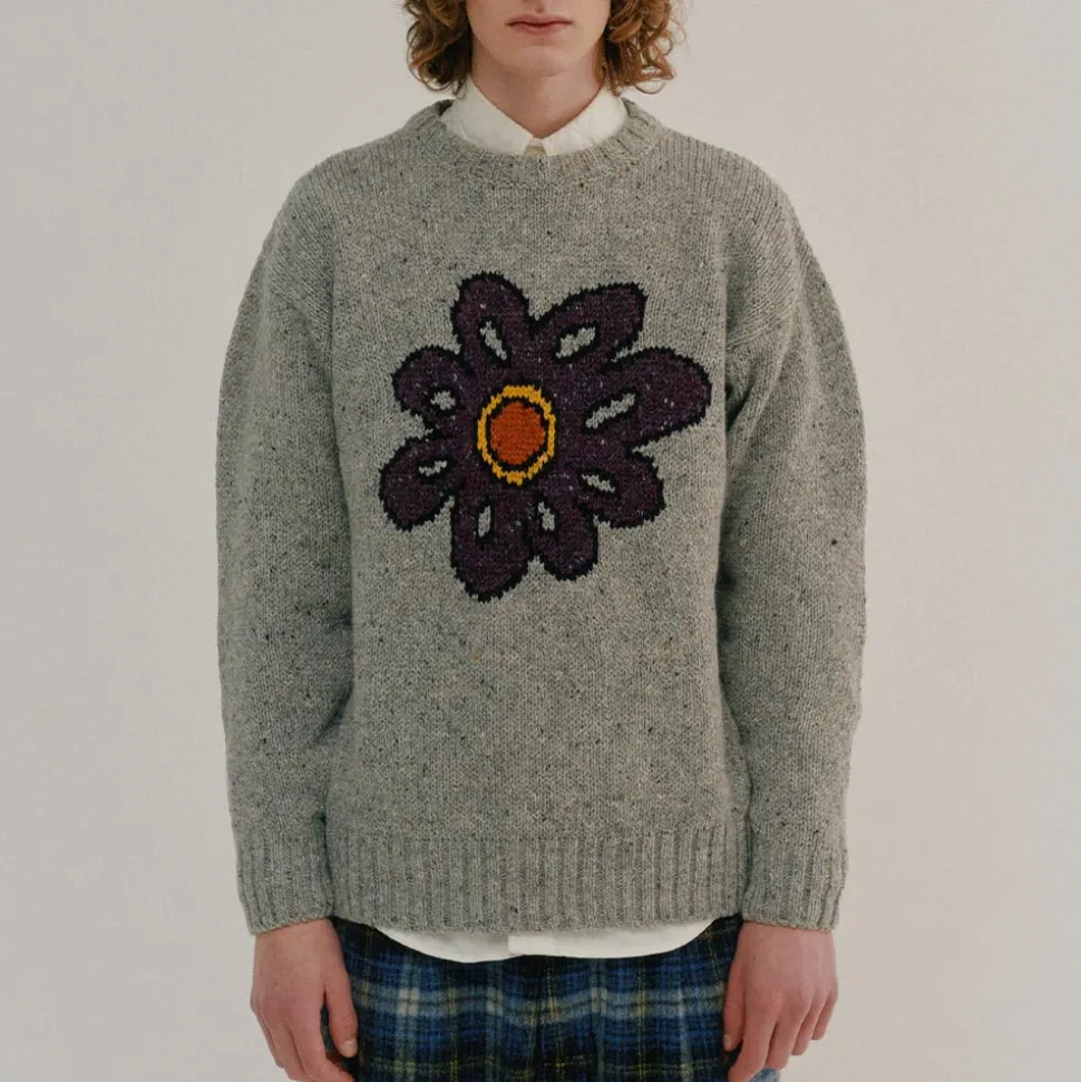 HOWLIN ' - Pull Big Flower Lover - Silver< Knitwear