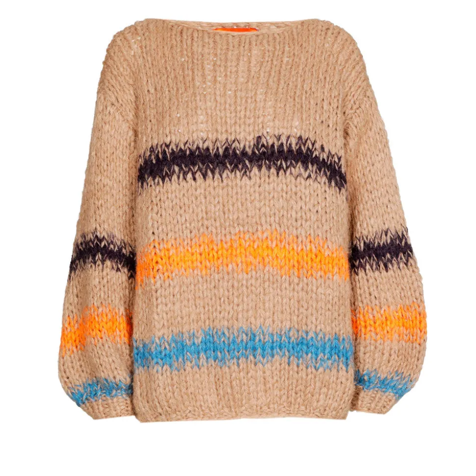 Les Tricots D'o Les Tricots D'o - Pull Rayé - Camel<Women Knitwear