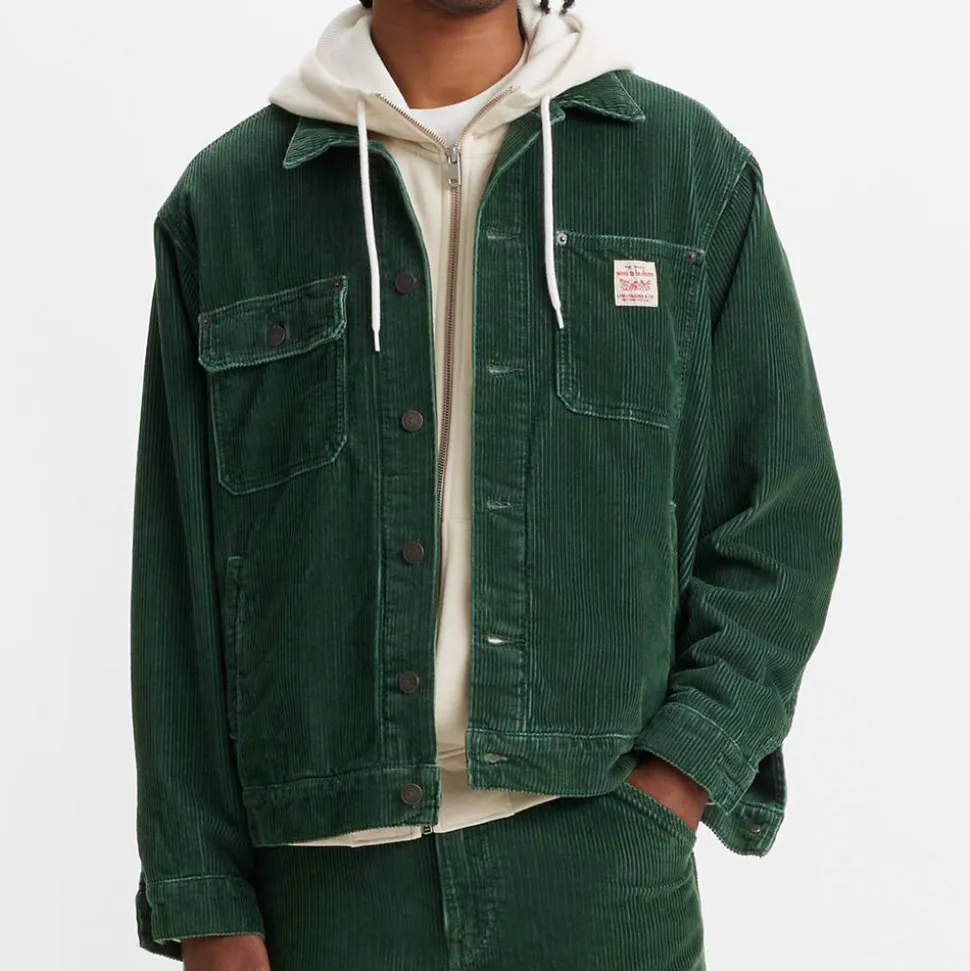 Levis Levi's - Veste Trucker Velours Sunrise - Vert< Jackets