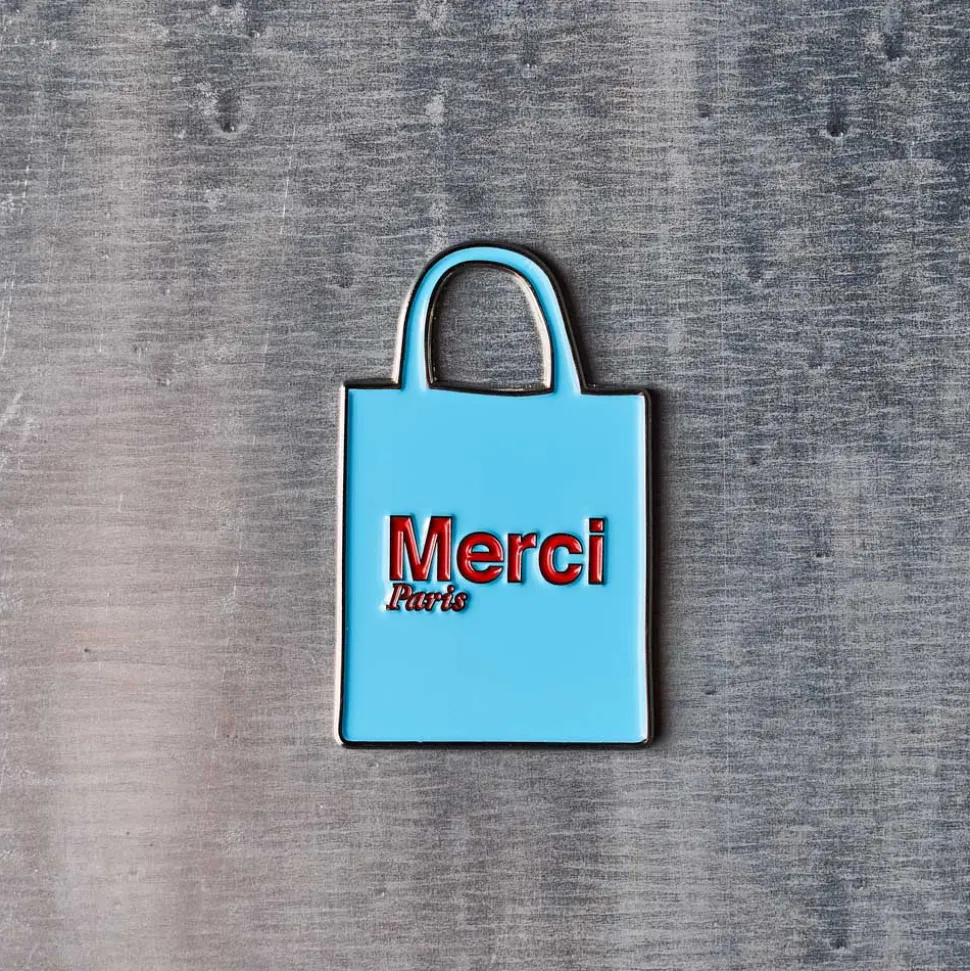 2213 HEYANG Magnet en métal Merci - Tote bag Bleu< Merci Accessories