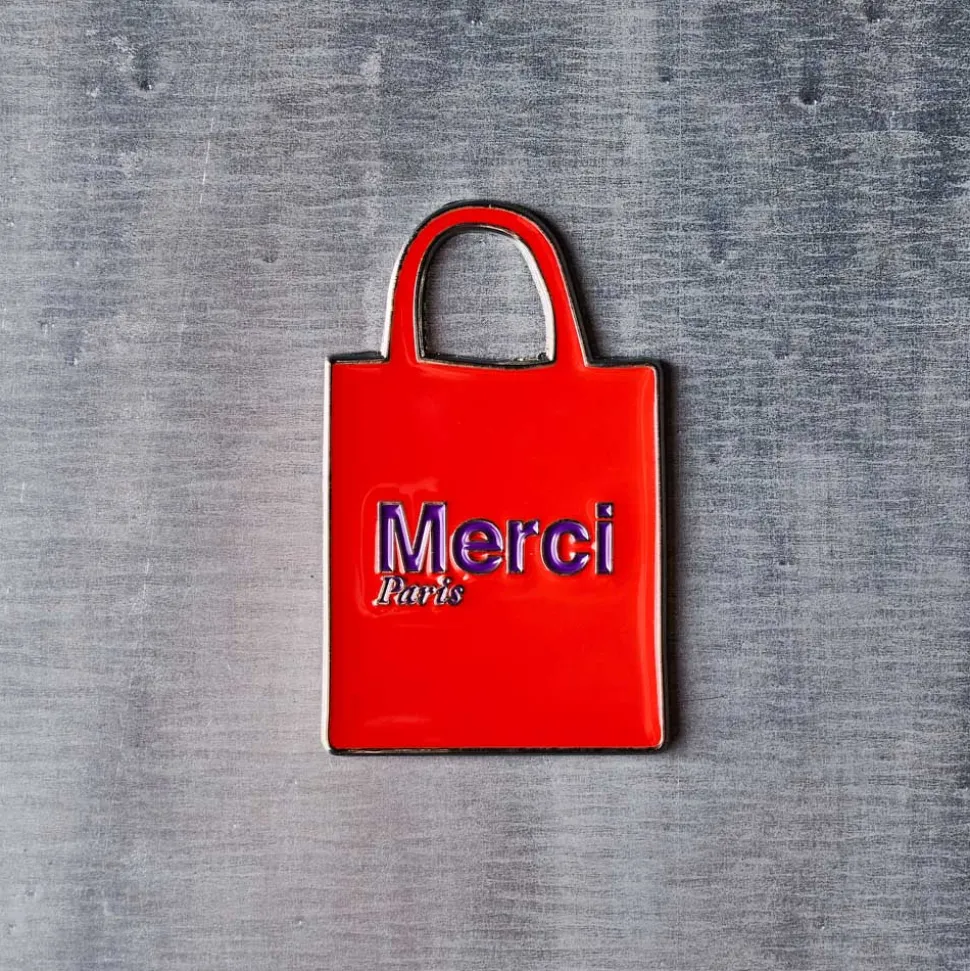 2213 HEYANG Magnet en métal Merci - Tote bag Rouge< Merci Accessories