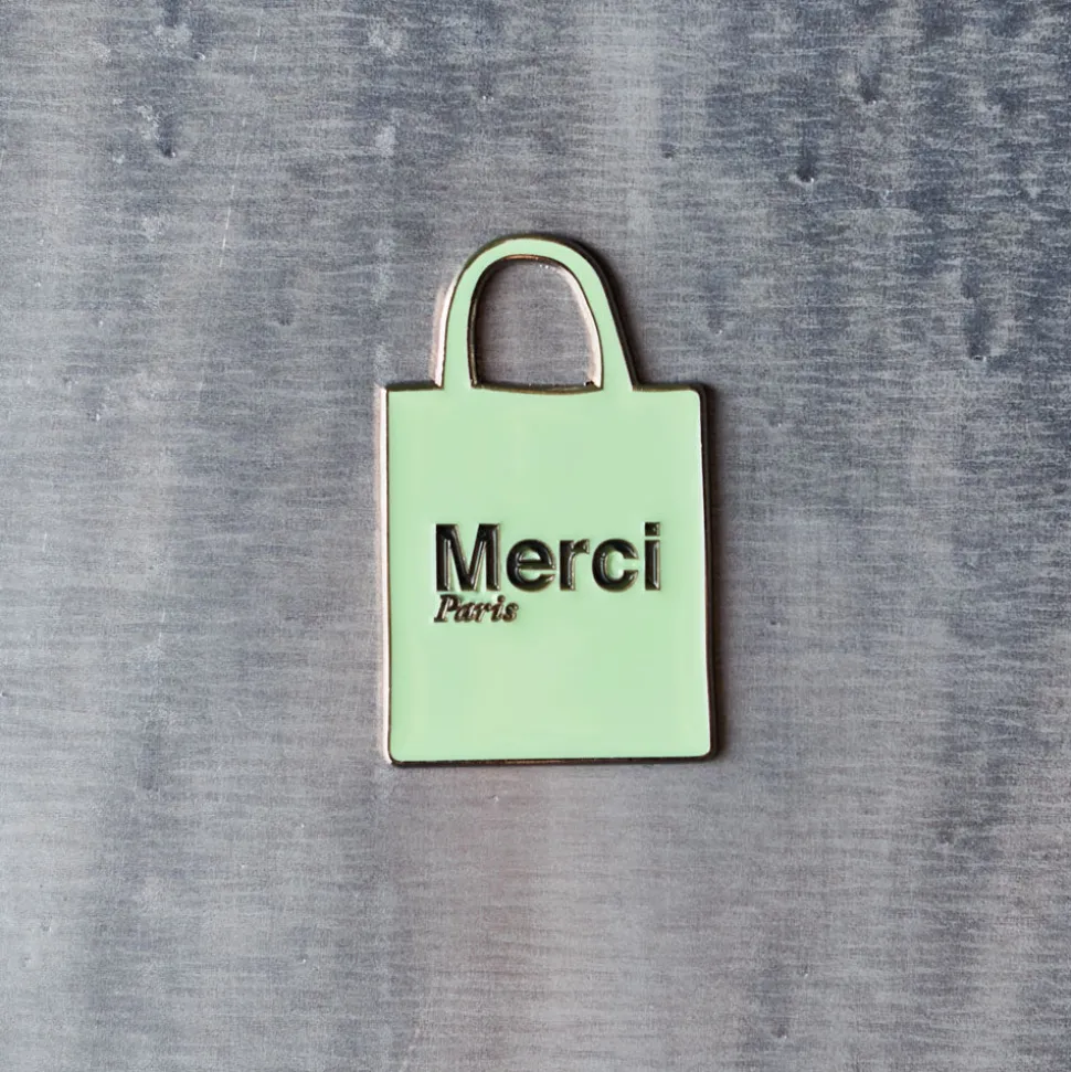 2213 HEYANG Magnet en métal Merci - Tote bag Vert< Merci Accessories