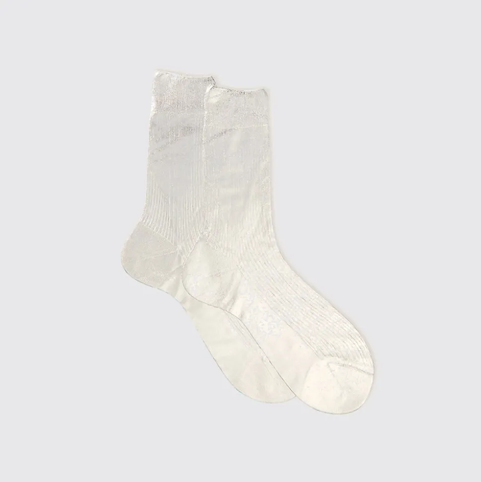 Maria La Rosa - Chaussettes One Ribbed Laminate - Argent<Women Socks | Socks