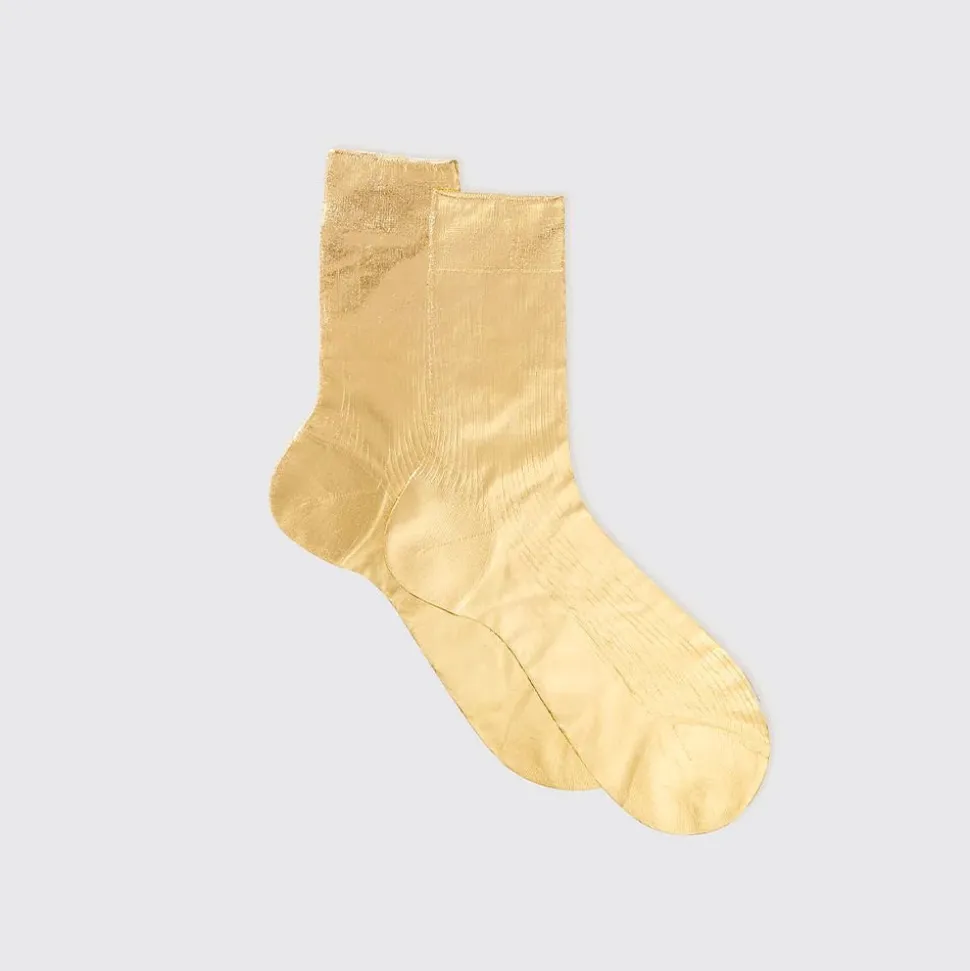 Maria La Rosa - Chaussettes One Ribbed Laminate - Or<Women Socks | Socks