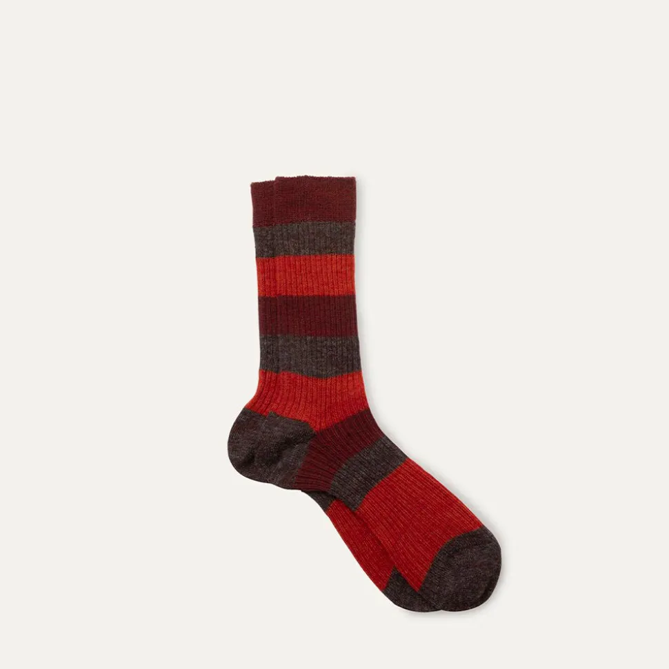 Maria La Rosa - Chaussettes rayés - Rouge<Women Socks | Socks