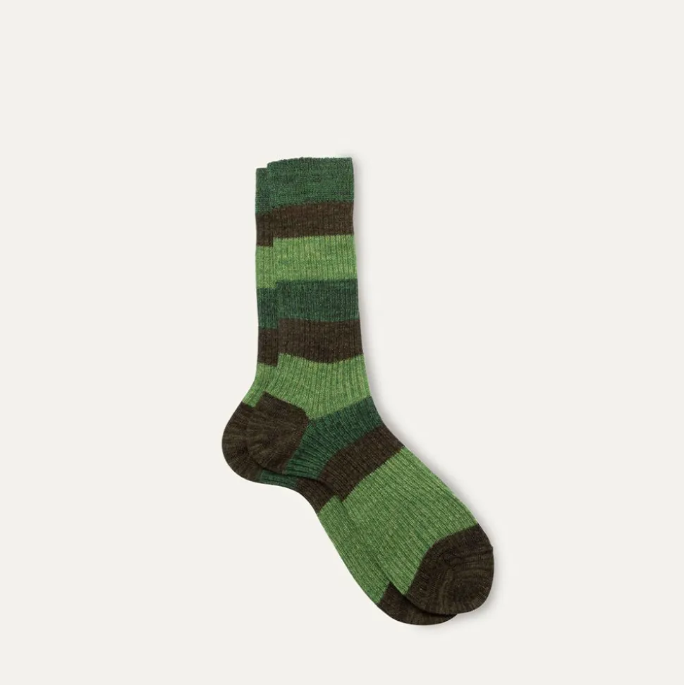 Maria La Rosa - Chaussettes rayés - Vert<Women Socks | Socks