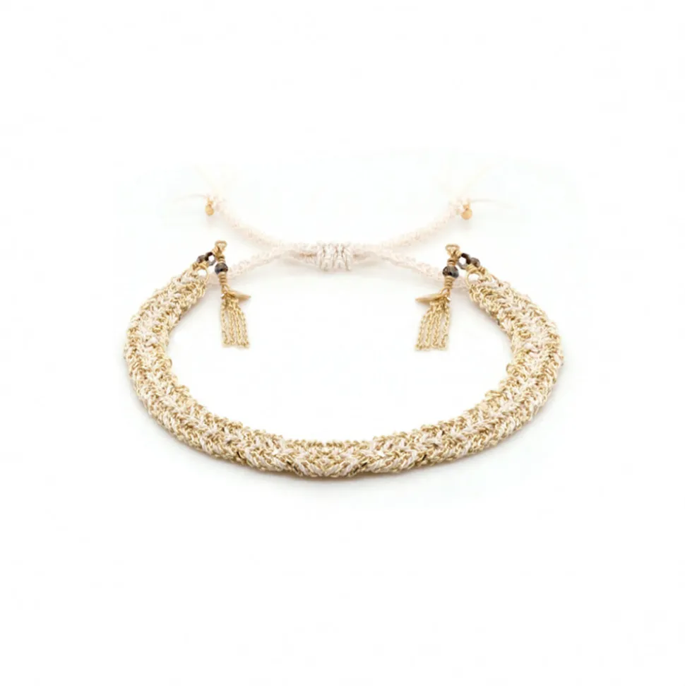 MARIE LAURE CHAMOREL - Bracelet n°183 - Blanc & Gold<Women Bracelets