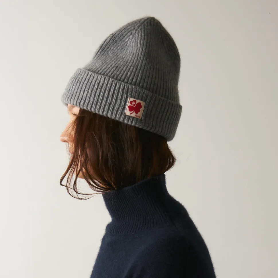 MA01 Merci - Bonnet Lucky - Gris & Rouge<Women Beanies | Beanies