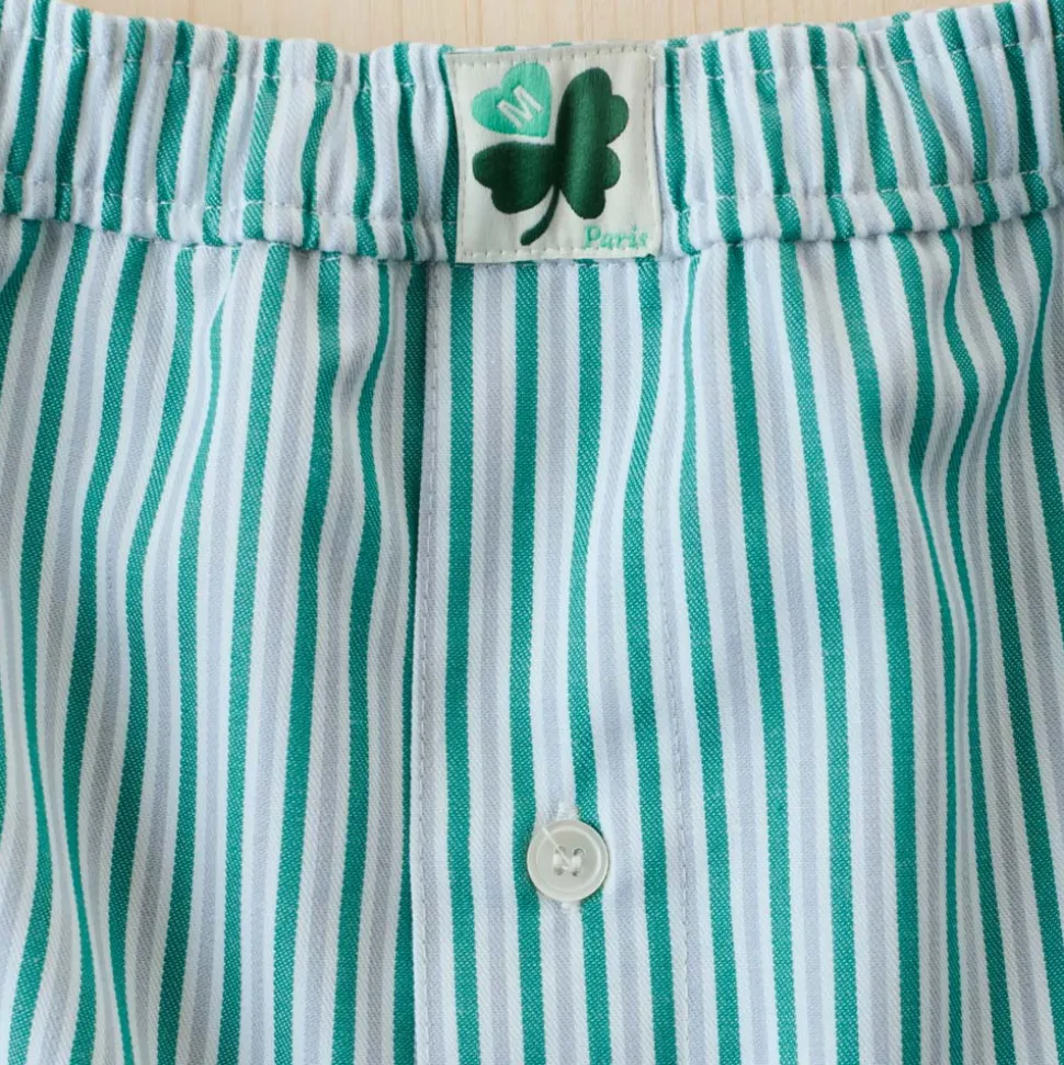 G01 Merci - Boxer Jude - Rayures Vert<Women Shorts | Shorts