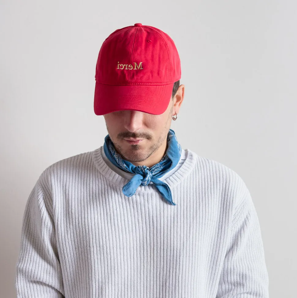 M05 Merci - Casquette Miroir - Rouge & Ecru<Women Caps | Caps