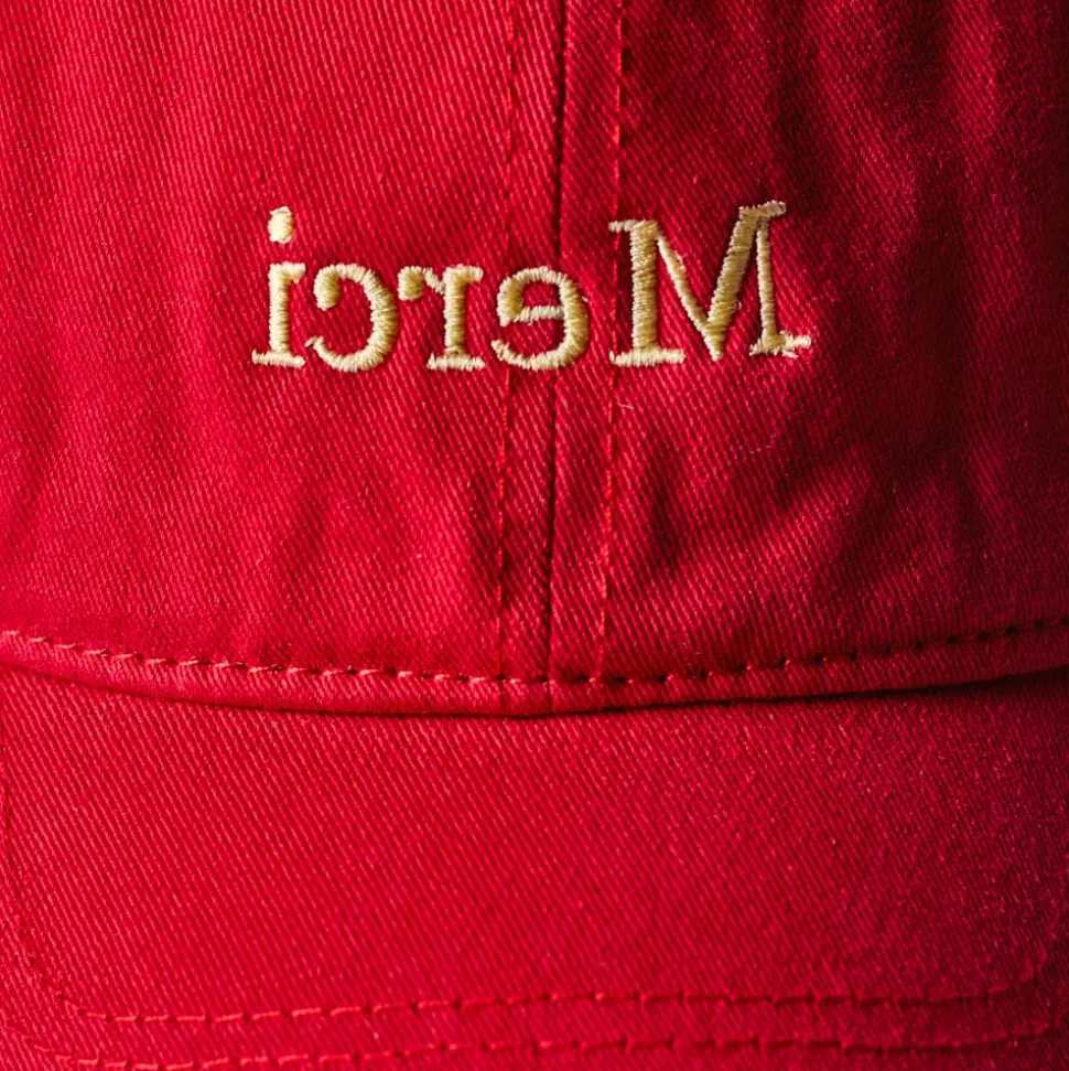 M05 Merci - Casquette Miroir - Rouge & Ecru<Women Caps | Caps