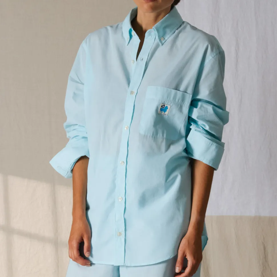 G01 Merci - Chemise Basile - Turquoise<Women Shirts | Shirts