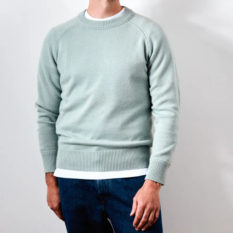 MERCI - Pull Sweat Man en cachemire - Vert< Knitwear