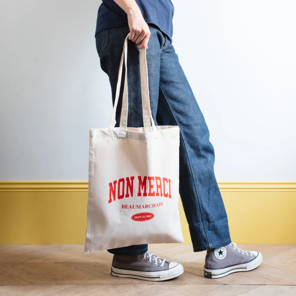 M05 Merci - Sac Tote Bag College Non Merci - Rouge< Bags