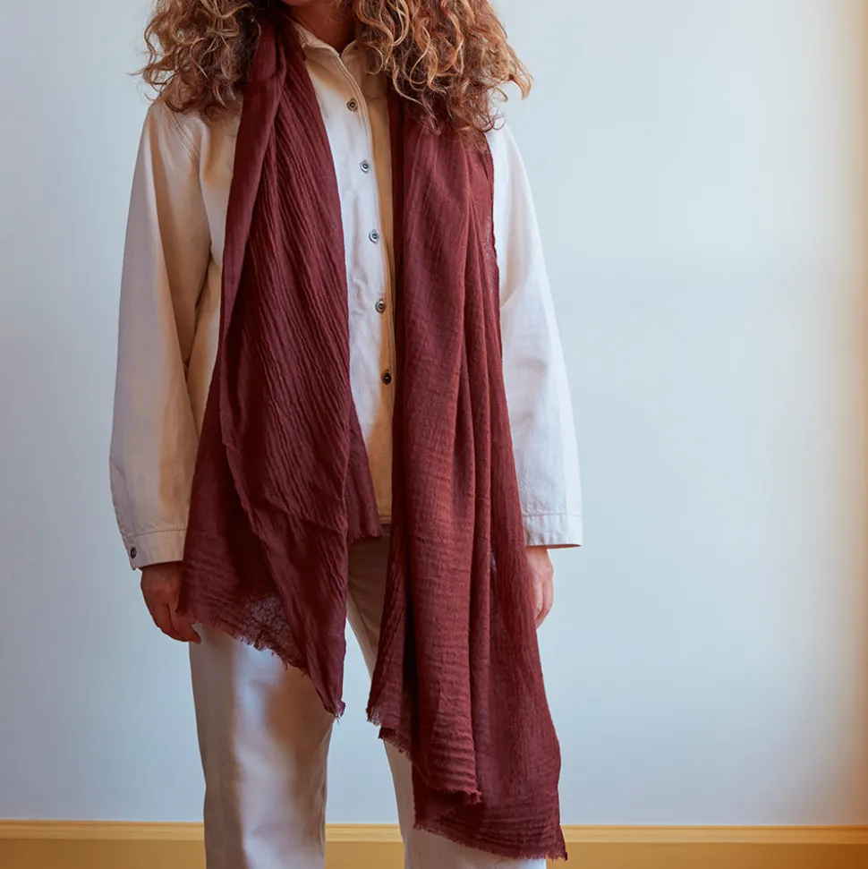 MERCI - Étole en laine - Lie de Vin<Women Shawls