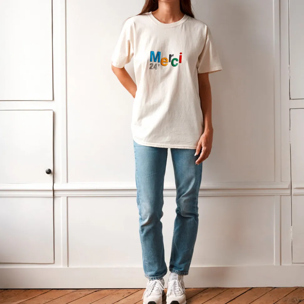 M05 Merci - T-Shirt Merci 24' - Ecru<Women T-Shirts | T-Shirts