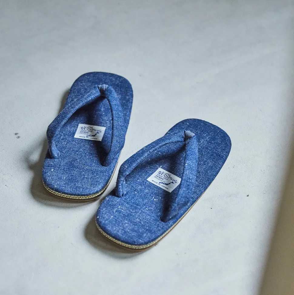 ORSLOW - Tong en jeans Setta - Bleu< Sandals