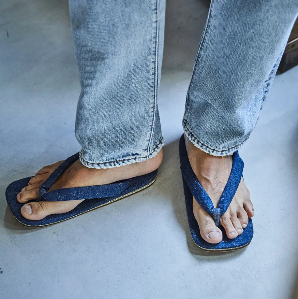 ORSLOW - Tong en jeans Setta - Bleu< Sandals