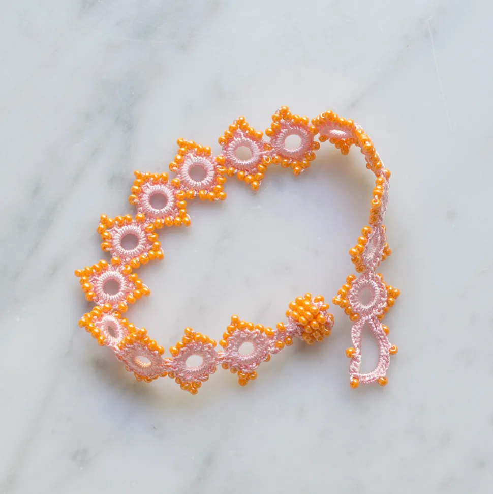 OTTOMANIA - Bracelet crochet Daisy - Rose & Orange<Women Bracelets