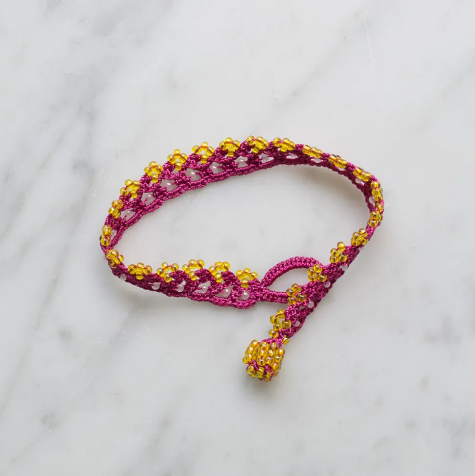 OTTOMANIA - Bracelet crochet Meadow - Rose & Jaune<Women Bracelets